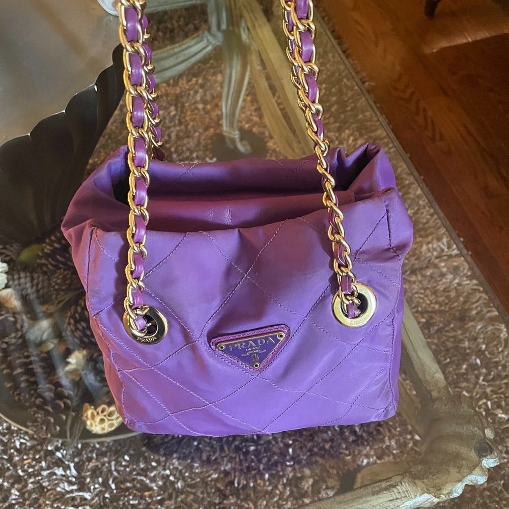 Purple Prada Milano shoulder bags